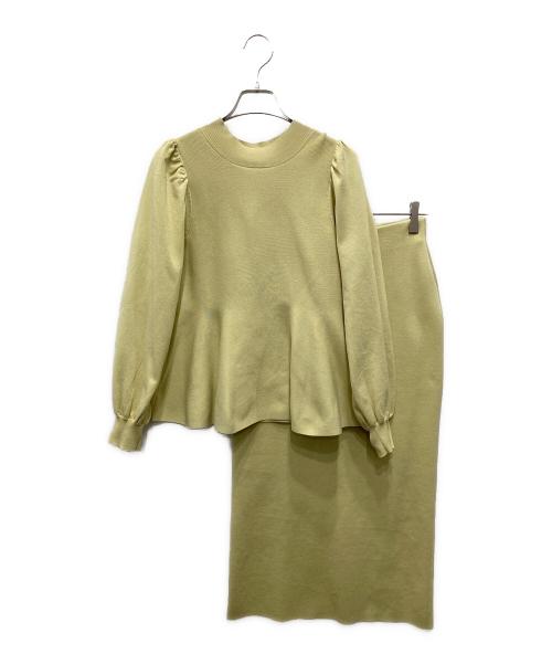 CELFORD（セルフォード）CELFORD (セルフォード) ペプラムニットセットアップ イエロー サイズ:36の古着・服飾アイテム