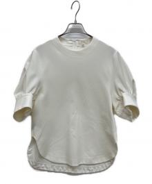 BLAMINK（ブラミンク）の古着「クルーネックパフショートスリーブブラウス」｜オフホワイト