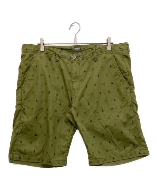 MOMOTARO JEANS（桃太郎ジーンズ）MOMOTARO JEANS (桃太郎ジーンズ) お供プリント ショートパンツ カーキ サイズ:38の古着・服飾アイテム