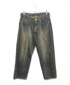 BEAMSビームス）の古着「ワイドフィット デニムパンツ」｜ダスティインディゴ