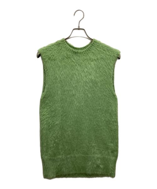 JIL SANDER（ジルサンダー）JIL SANDER (ジルサンダー) シルクシャギーノースリーブニット グリーン サイズ:46の古着・服飾アイテム