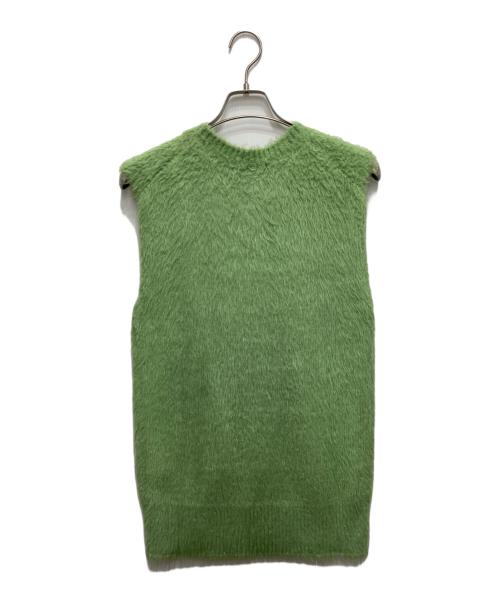 JIL SANDER（ジルサンダー）JIL SANDER (ジルサンダー) シルクシャギーノースリーブニット グリーン サイズ:46の古着・服飾アイテム