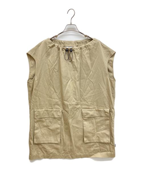 MM6 Maison Margiela（エムエムシックスメゾンマルジェラ）MM6 Maison Margiela (エムエムシックスメゾンマルジェラ) ネックギャザーワンピース ベージュ サイズ:36の古着・服飾アイテム