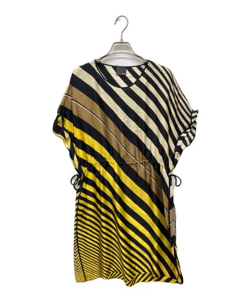 FENDI（フェンディ）FENDI (フェンディ) シルクブラウスワンピース マルチボーダー サイズ:Ｓの古着・服飾アイテム
