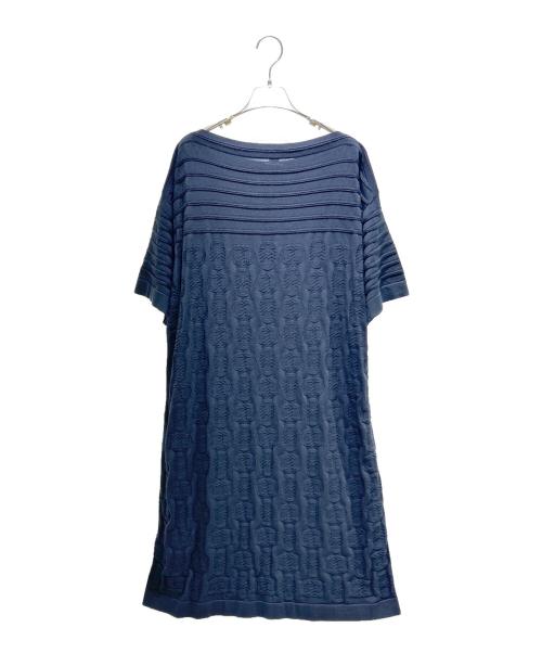 HERMES（エルメス）HERMES (エルメス) シルクコットンニットワンピース ネイビー サイズ:44の古着・服飾アイテム