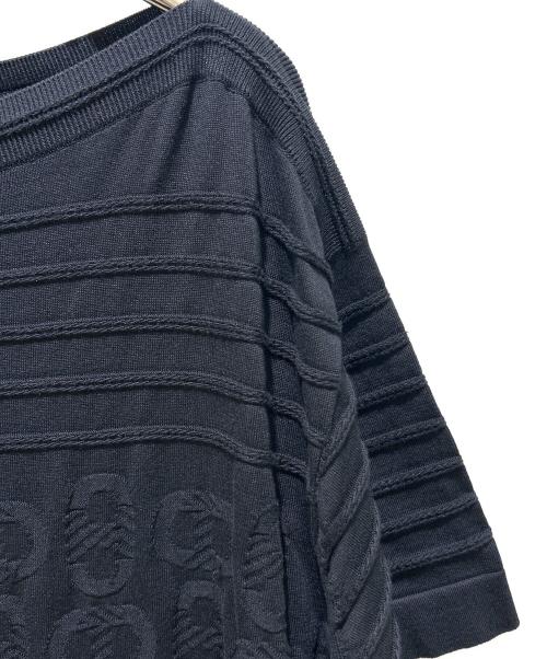HERMES（エルメス）HERMES (エルメス) シルクコットンニットワンピース ネイビー サイズ:44の古着・服飾アイテム