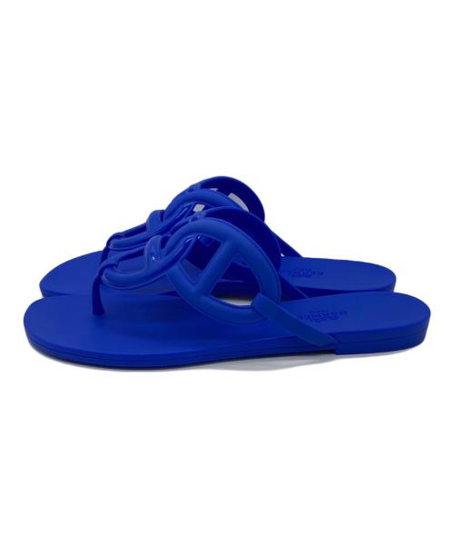 HERMES（エルメス）HERMES (エルメス) エジェリー サンダル ブルー サイズ:37の古着・服飾アイテム