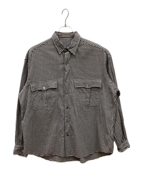 Porter Classic（ポータークラシック）Porter Classic (ポータークラシック) ROLL UP FLANNEL GINGHAM CHECK SHIRT ブラック サイズ:Mの古着・服飾アイテム