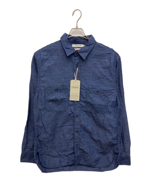OMNIGOD（オムニゴッド）OMNIGOD (オムニゴッド) インディゴコットンリネンワークシャツ インディゴ サイズ:4 未使用品の古着・服飾アイテム