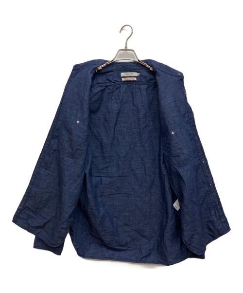 OMNIGOD（オムニゴッド）OMNIGOD (オムニゴッド) インディゴコットンリネンワークシャツ インディゴ サイズ:4 未使用品の古着・服飾アイテム