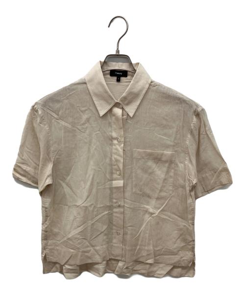 theory（セオリー）theory (セオリー) 半袖シアーシャツ ベージュ サイズ:Ｓの古着・服飾アイテム
