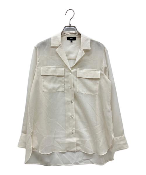 theory（セオリー）theory (セオリー) シアーオープンカラーシャツ ベージュ サイズ:Ｓの古着・服飾アイテム