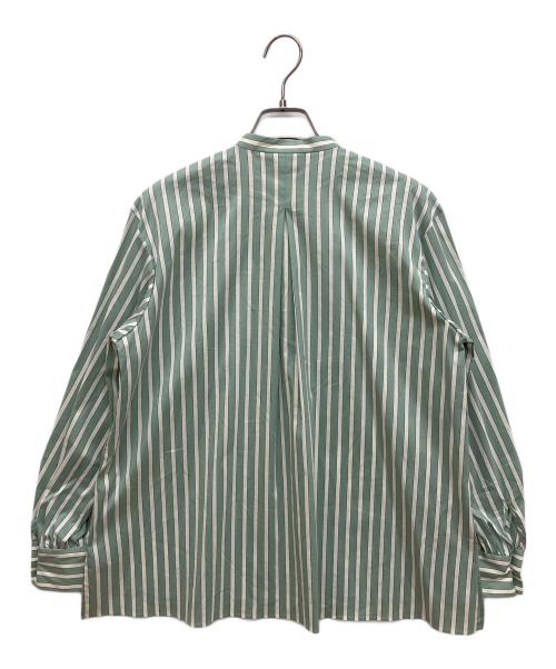 TOMORROW LAND collection（トゥモローランドコレクション）TOMORROW LAND collection (トゥモローランドコレクション) ストレッチブロードストライプ フレアヨークシャツ グリーン サイズ:36の古着・服飾アイテム