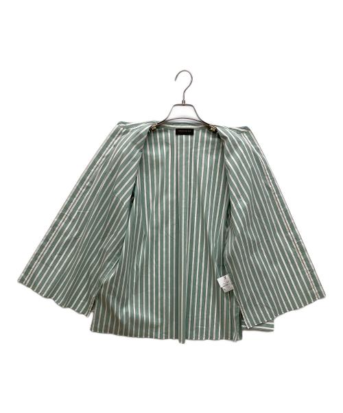 TOMORROW LAND collection（トゥモローランドコレクション）TOMORROW LAND collection (トゥモローランドコレクション) ストレッチブロードストライプ フレアヨークシャツ グリーン サイズ:36の古着・服飾アイテム
