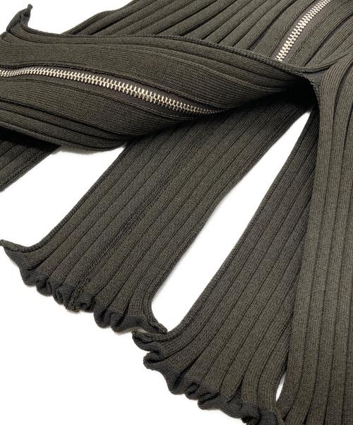 FETICO（フェティコ）FETICO (フェティコ) RIB KNIT SLIT TOP ブラウン サイズ:1の古着・服飾アイテム