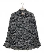 MAISON SPECIALメゾンスペシャル）の古着「【Italian Dead Stock Fabric】Prime-Over Regular Collar Shirt　長袖レーヨンシャツ」｜ブラック