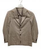 TOMORROW LAND PILGRIMトゥモローランド ピルグリム）の古着「シルクサッカー 段返り3Bテーラードジャケット」｜ベージュ