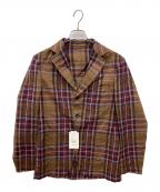 TOMORROW LANDトゥモローランド）の古着「モールストライプ 段返り3Bテーラードジャケット」｜ブラウン