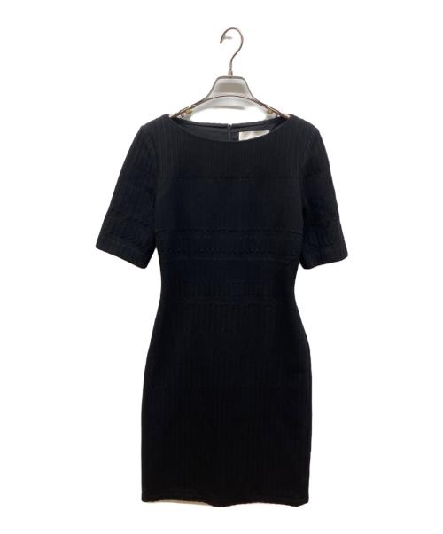 BOSS HUGO BOSS（ボス ヒューゴボス）BOSS HUGO BOSS (ボス ヒューゴボス) ジャガードS/Sワンピース ブラック サイズ:38の古着・服飾アイテム