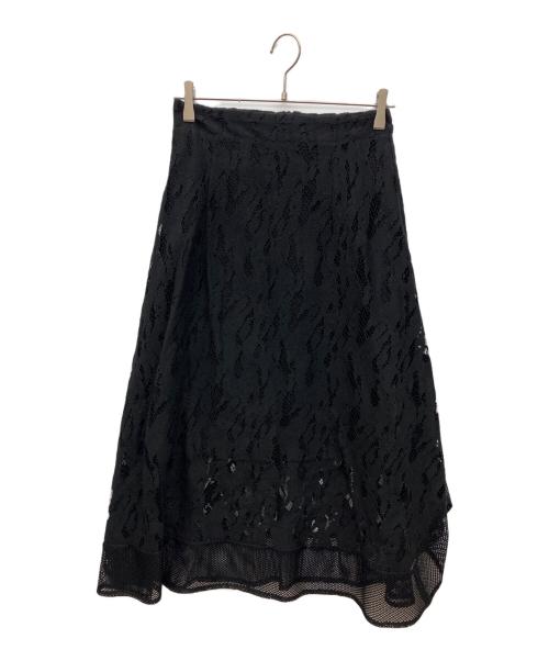 STUNNING LURE（スタニングルアー）STUNNING LURE (スタニングルアー) タッセルレースフレアスカート ブラック サイズ:2 未使用品の古着・服飾アイテム