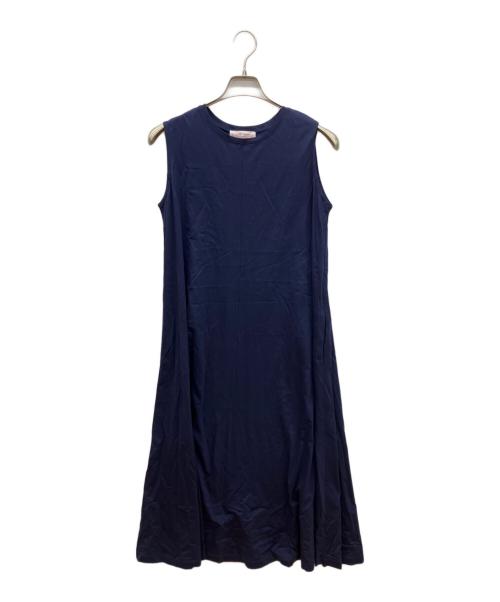 BEARDSLEY（ビアズリー）BEARDSLEY (ビアズリー) シンプルカットフレアワンピース ネイビーの古着・服飾アイテム