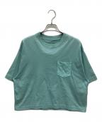 COACHコーチ）の古着「クロップド Tシャツ・シグネチャー ポケット」｜ティール
