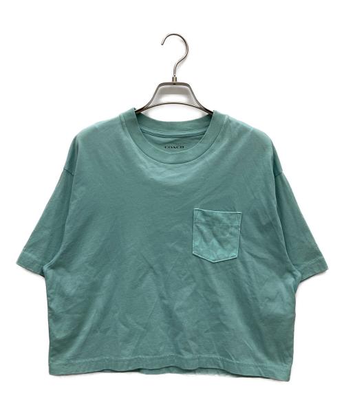 COACH（コーチ）COACH (コーチ) クロップド Tシャツ・シグネチャー ポケット ティール サイズ:XSの古着・服飾アイテム
