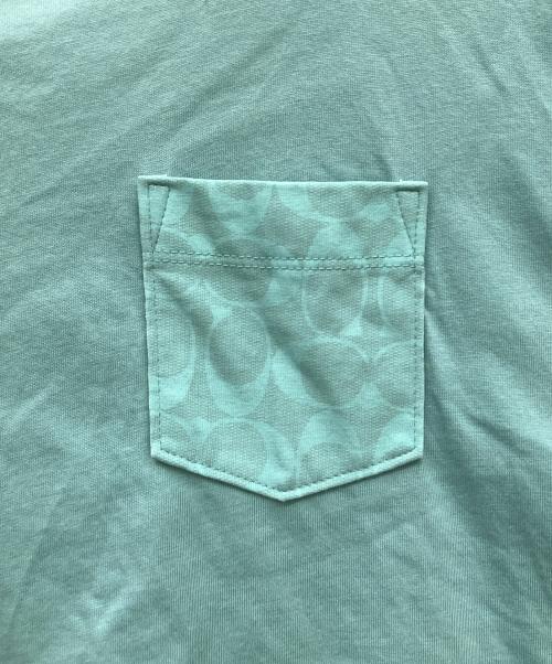 COACH（コーチ）COACH (コーチ) クロップド Tシャツ・シグネチャー ポケット ティール サイズ:XSの古着・服飾アイテム