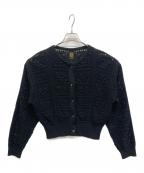 BATONERバトナ―）の古着「グラッシー レース クルーネック カーディガン」｜ブラック