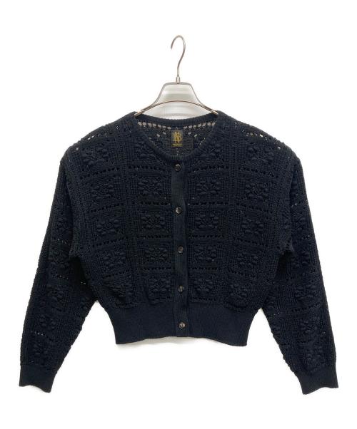 BATONER（バトナ―）BATONER (バトナ―) グラッシー レース クルーネック カーディガン ブラック サイズ:2の古着・服飾アイテム