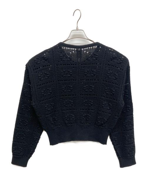 BATONER（バトナ―）BATONER (バトナ―) グラッシー レース クルーネック カーディガン ブラック サイズ:2の古着・服飾アイテム