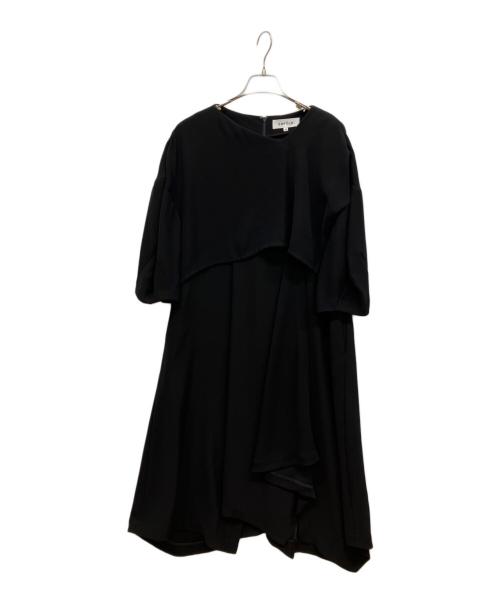 ENFOLD（エンフォルド）ENFOLD (エンフォルド) PEツイルアシンメトリードレス ブラック サイズ:38の古着・服飾アイテム