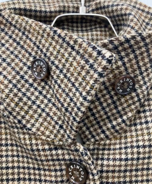 MACKINTOSH（マッキントッシュ）MACKINTOSH (マッキントッシュ) ガンクラブチェック ドロップショルダーコート ベージュ サイズ:8の古着・服飾アイテム