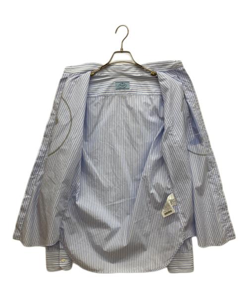 PRADA（プラダ）PRADA (プラダ) ボートプリントストライプコットンBDシャツ　ボタンダウンシャツ ブルー サイズ:41の古着・服飾アイテム