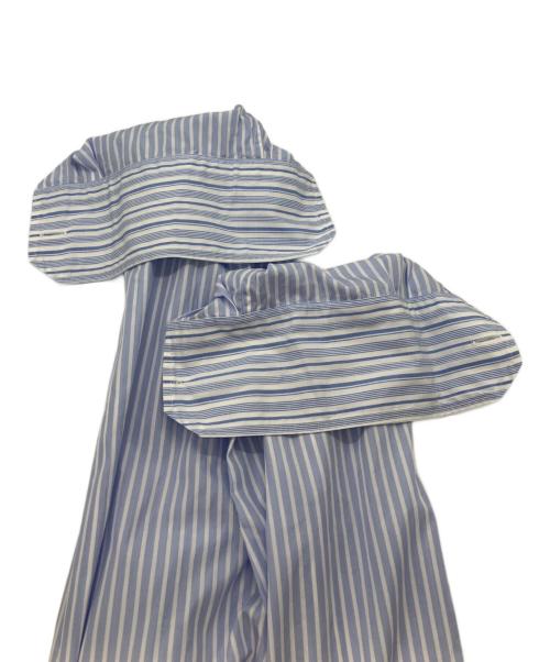 PRADA（プラダ）PRADA (プラダ) ボートプリントストライプコットンBDシャツ　ボタンダウンシャツ ブルー サイズ:41の古着・服飾アイテム