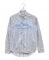 BURBERRY（バーバリー）の古着「ロゴ刺繍ストライプシャツ」｜ブルー