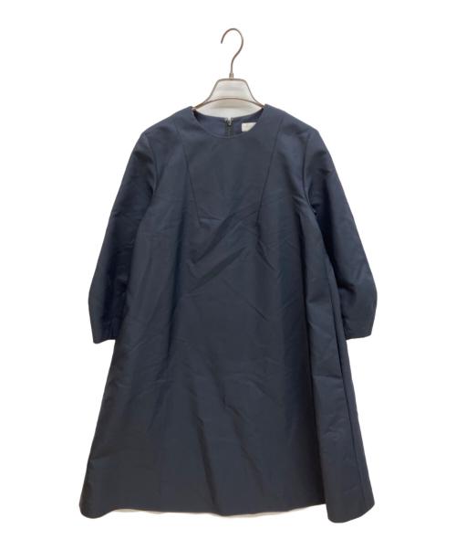 BALLSEY（ボールジィ）BALLSEY (ボールジィ) ハイカウントダブルクロス Aラインワンピース ネイビー サイズ:36の古着・服飾アイテム