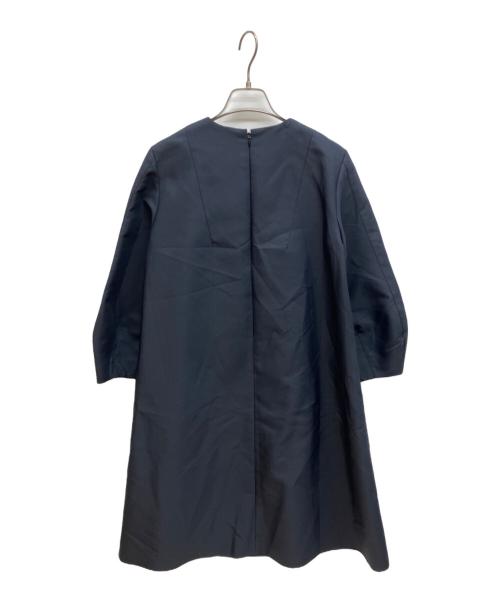 BALLSEY（ボールジィ）BALLSEY (ボールジィ) ハイカウントダブルクロス Aラインワンピース ネイビー サイズ:36の古着・服飾アイテム