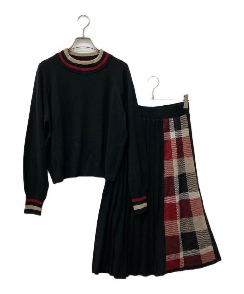 BLUE LABEL CRESTBRIDGE（ブルーレーベルクレストブリッジ）BLUE LABEL CRESTBRIDGE (ブルーレーベルクレストブリッジ) セットアップニット ブラック サイズ:38の古着・服飾アイテム