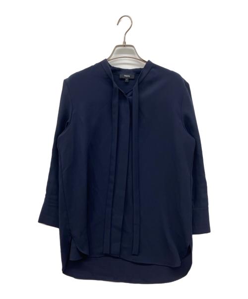 theory（セオリー）theory (セオリー) プライムタイブラウス ネイビー サイズ:Ｓの古着・服飾アイテム
