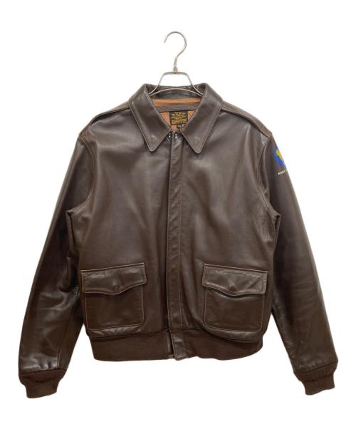 MORGAN PRODUCTS（モーガン プロダクツ）MORGAN PRODUCTS (モーガン プロダクツ) TYPE A-2 レザー フライト ジャケット ブラウン サイズ:44の古着・服飾アイテム