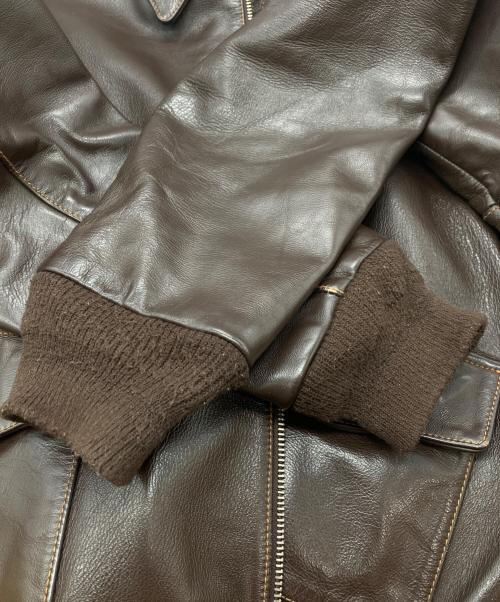 MORGAN PRODUCTS（モーガン プロダクツ）MORGAN PRODUCTS (モーガン プロダクツ) TYPE A-2 レザー フライト ジャケット ブラウン サイズ:44の古着・服飾アイテム