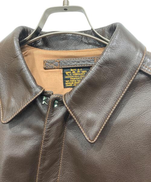 MORGAN PRODUCTS（モーガン プロダクツ）MORGAN PRODUCTS (モーガン プロダクツ) TYPE A-2 レザー フライト ジャケット ブラウン サイズ:44の古着・服飾アイテム