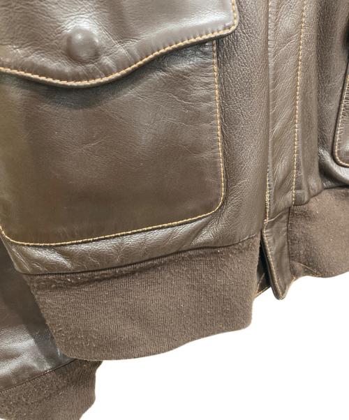 MORGAN PRODUCTS（モーガン プロダクツ）MORGAN PRODUCTS (モーガン プロダクツ) TYPE A-2 レザー フライト ジャケット ブラウン サイズ:44の古着・服飾アイテム