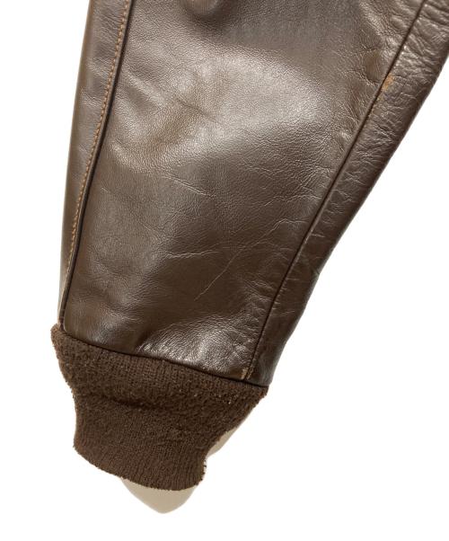 MORGAN PRODUCTS（モーガン プロダクツ）MORGAN PRODUCTS (モーガン プロダクツ) TYPE A-2 レザー フライト ジャケット ブラウン サイズ:44の古着・服飾アイテム