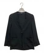 theoryセオリー）の古着「Powder Crepe Collarless JKT N　ノーカラージャケット」｜ブラック