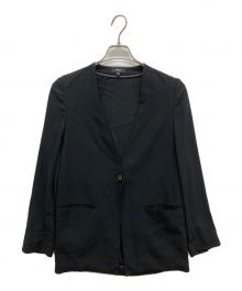 theory（セオリー）の古着「Powder Crepe Collarless JKT N　ノーカラージャケット」｜ブラック