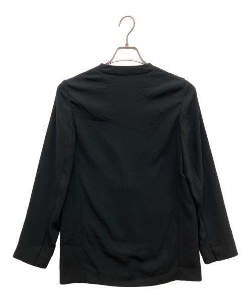 theory（セオリー）theory (セオリー) Powder Crepe Collarless JKT N　ノーカラージャケット ブラック サイズ:00の古着・服飾アイテム