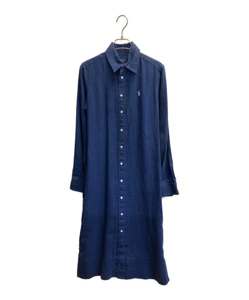 POLO RALPH LAUREN（ポロ・ラルフローレン）POLO RALPH LAUREN (ポロ・ラルフローレン) ロゴシャツドレス ブルーの古着・服飾アイテム
