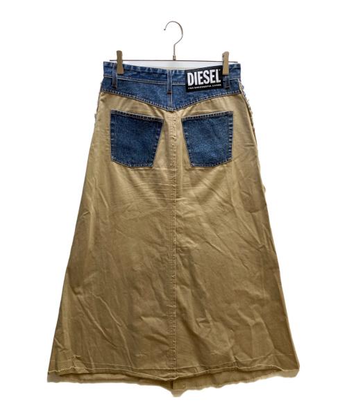 DIESEL（ディーゼル）DIESEL (ディーゼル) デニムミックスロングスカート ベージュ サイズ:27の古着・服飾アイテム